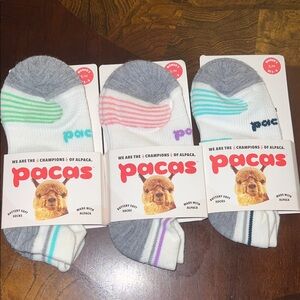 Pacas Alpaca No-Show Performance Socks - Mint, Pink, Aqua Accent S/M